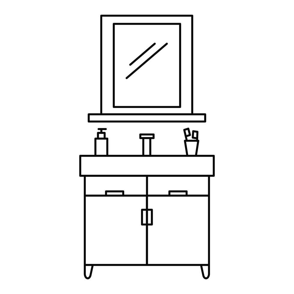 Bathroom mirror icon, outline style vector