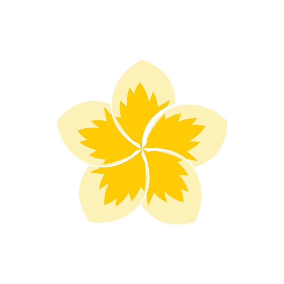 Frangipani flower icon, flat style vector