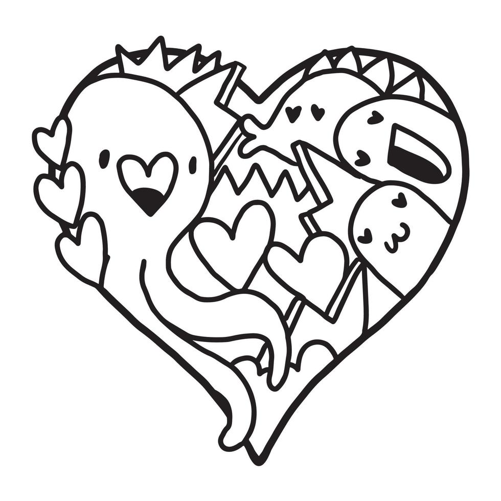 Valentine Coloring Page Vector Art, Icons, and Graphics for Free Download