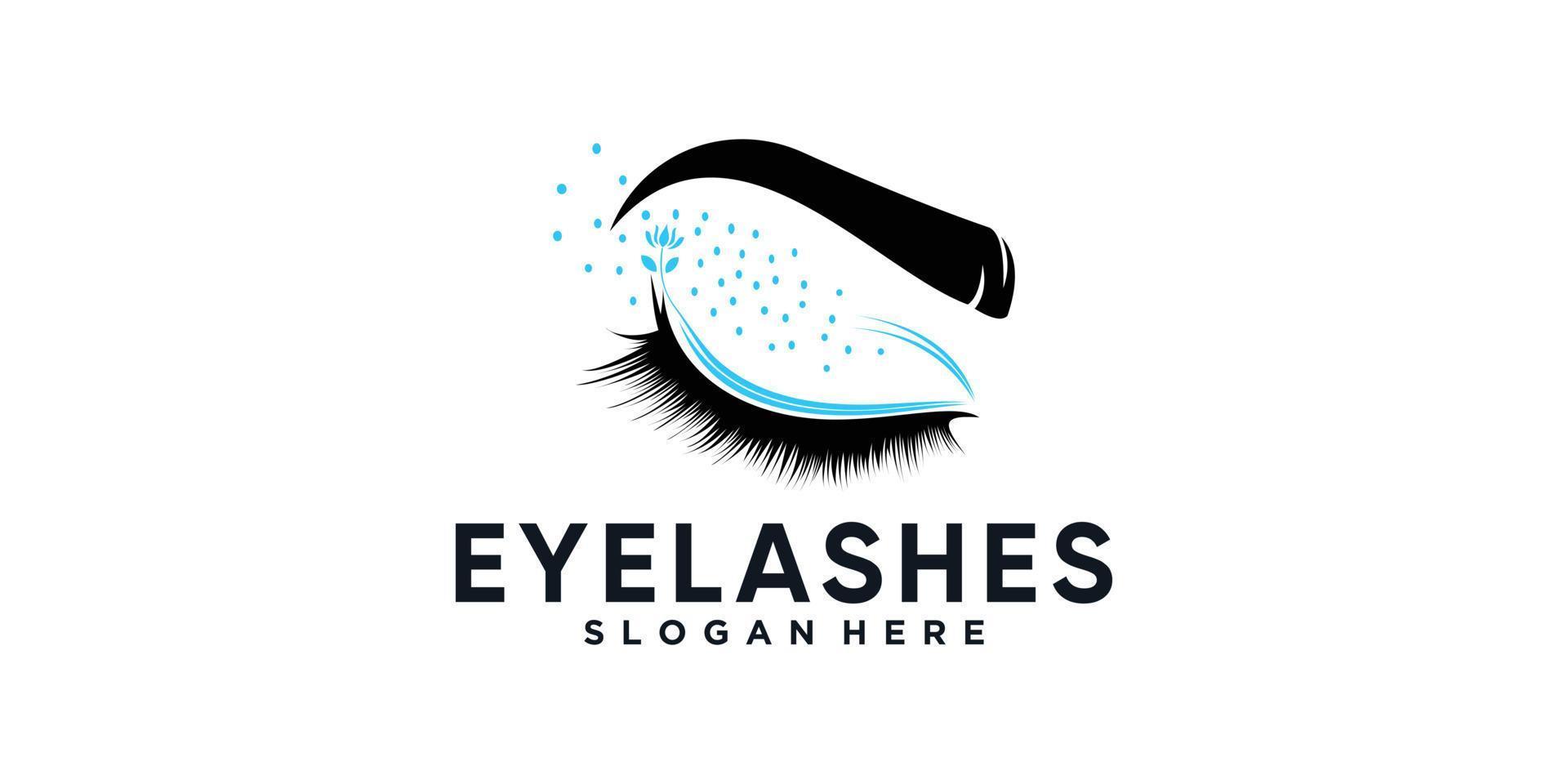 Eyelashes logo icon with modern beauty concept design Premium Vector