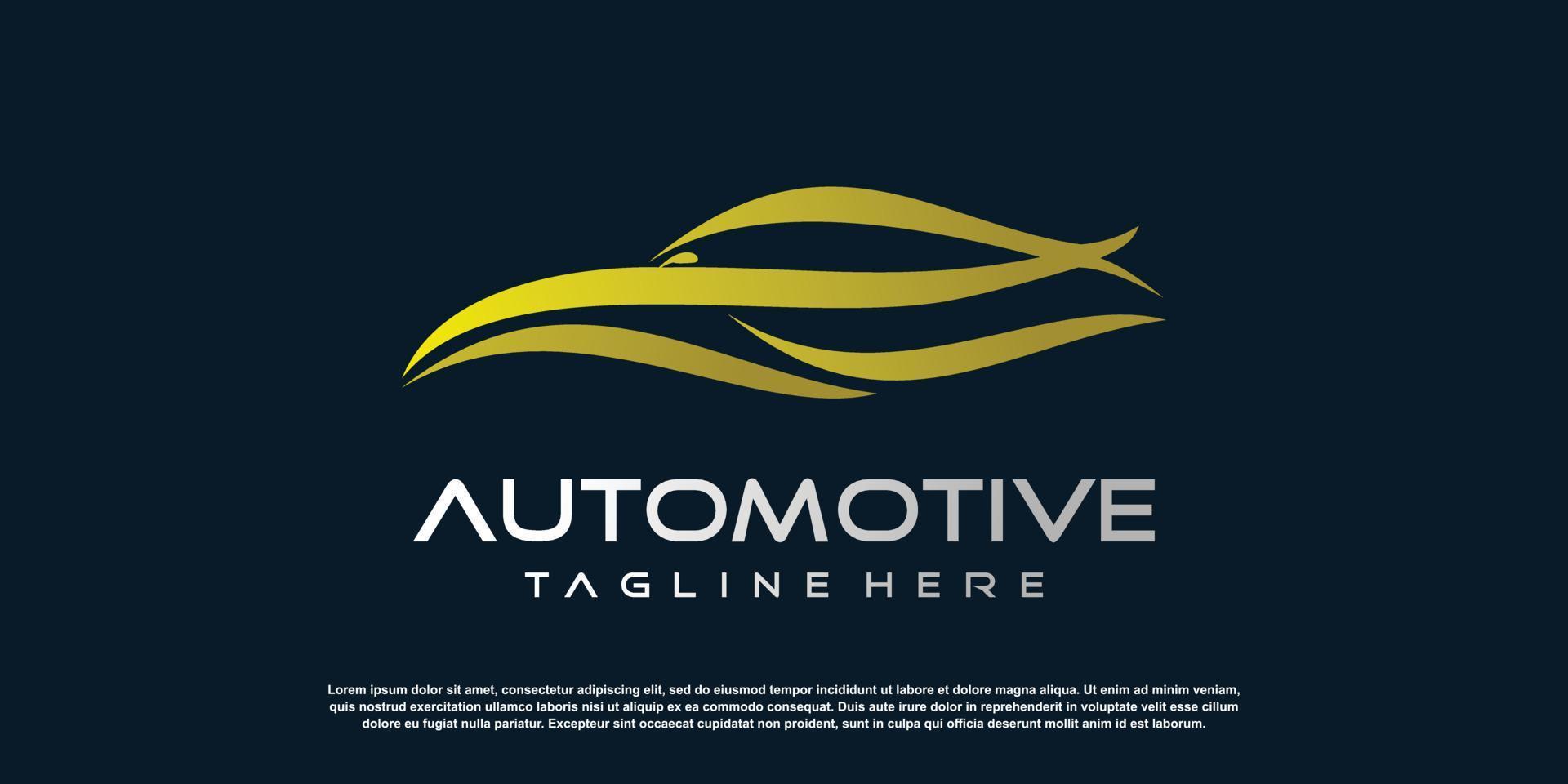 automotive logo design with modern unique style premium vector