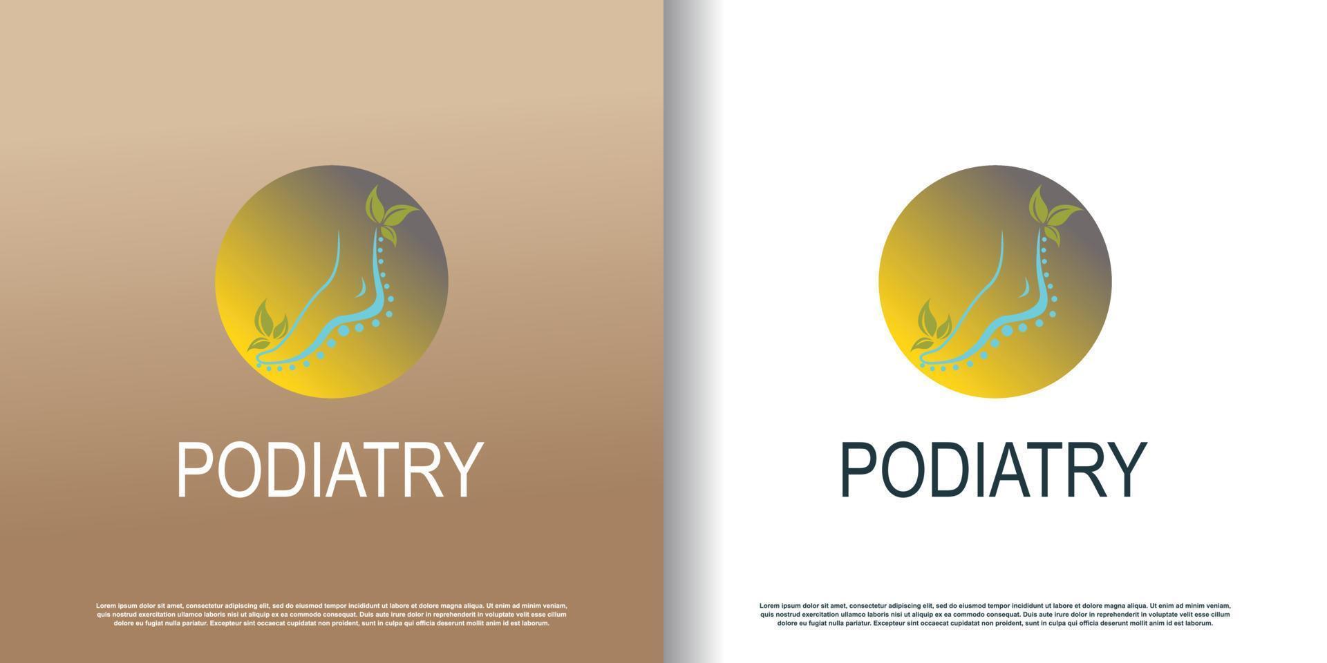 podiatry logo icon with creative concept design premium vector