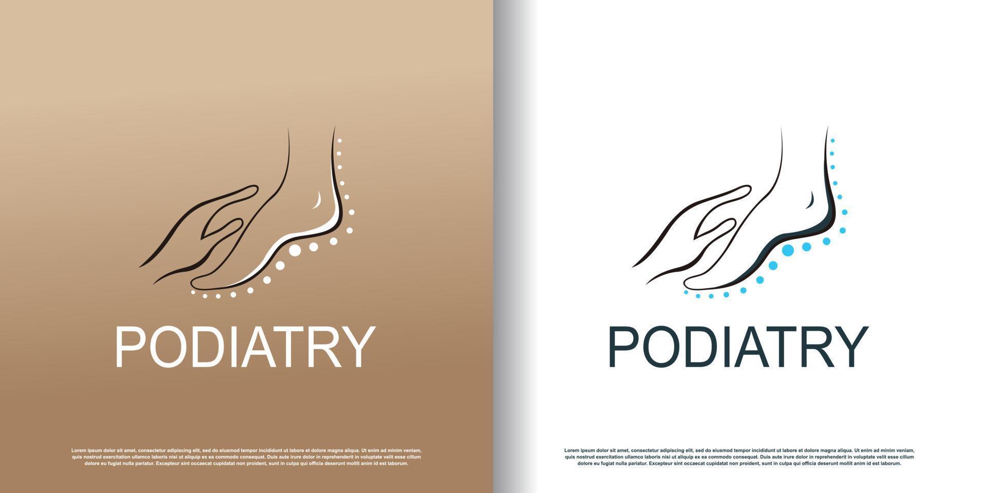 podiatry logo icon with creative concept design premium vector
