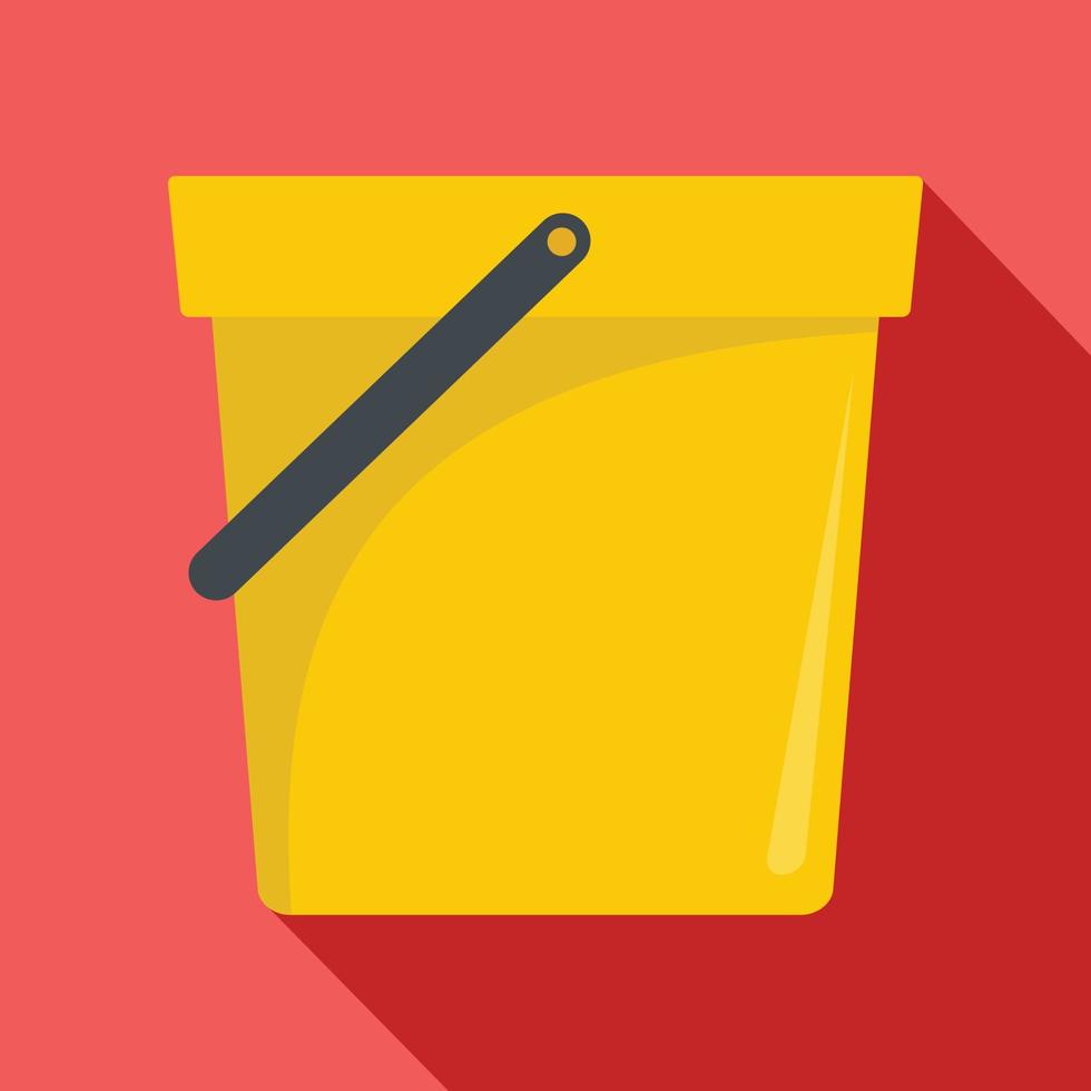 Garden bucket icon, flat style vector