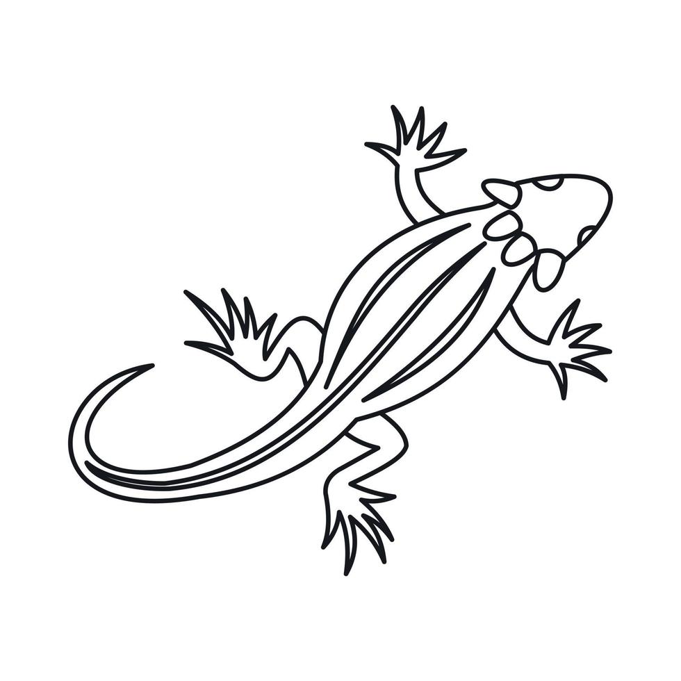 Lizard icon, outline style vector