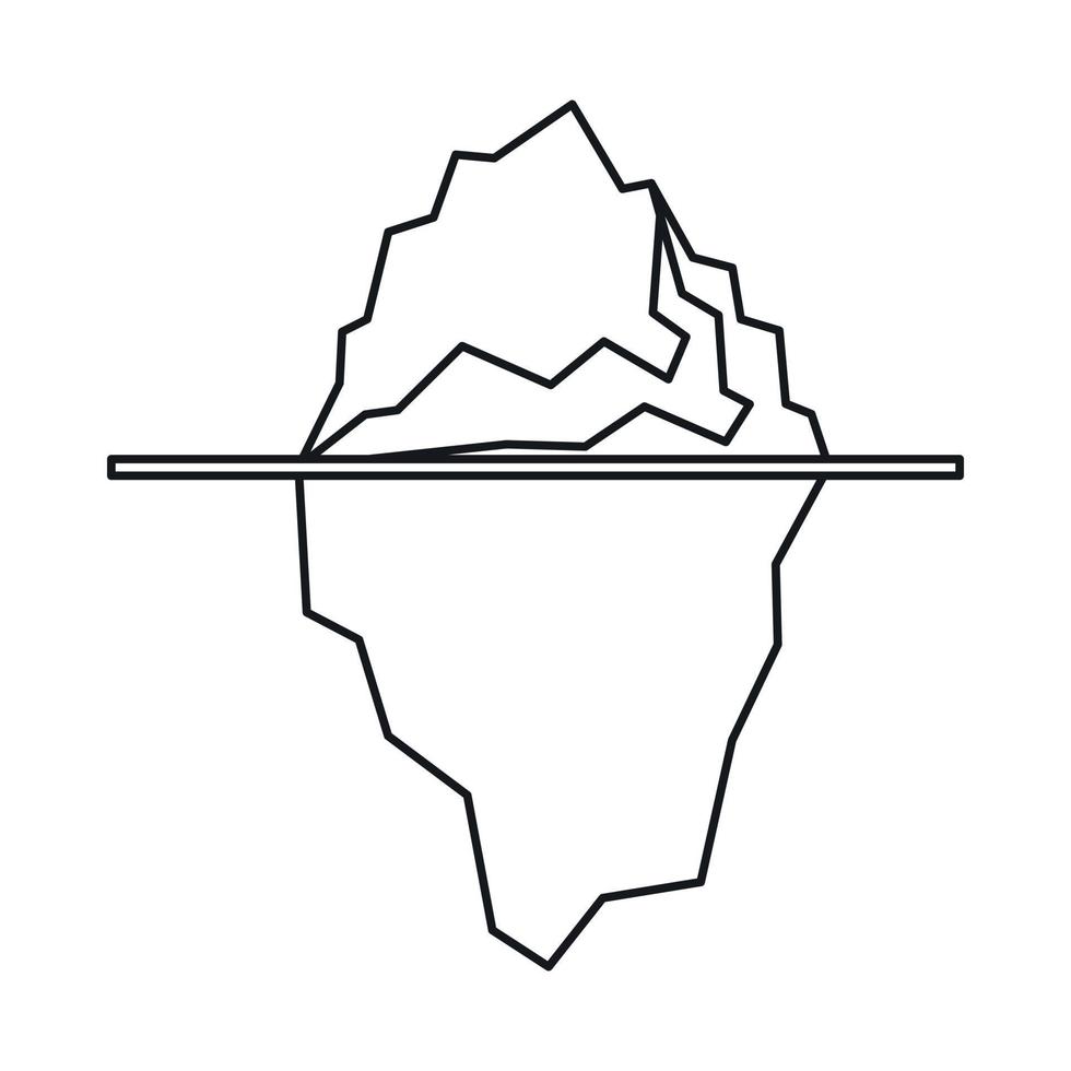 Iceberg icon, outline style vector