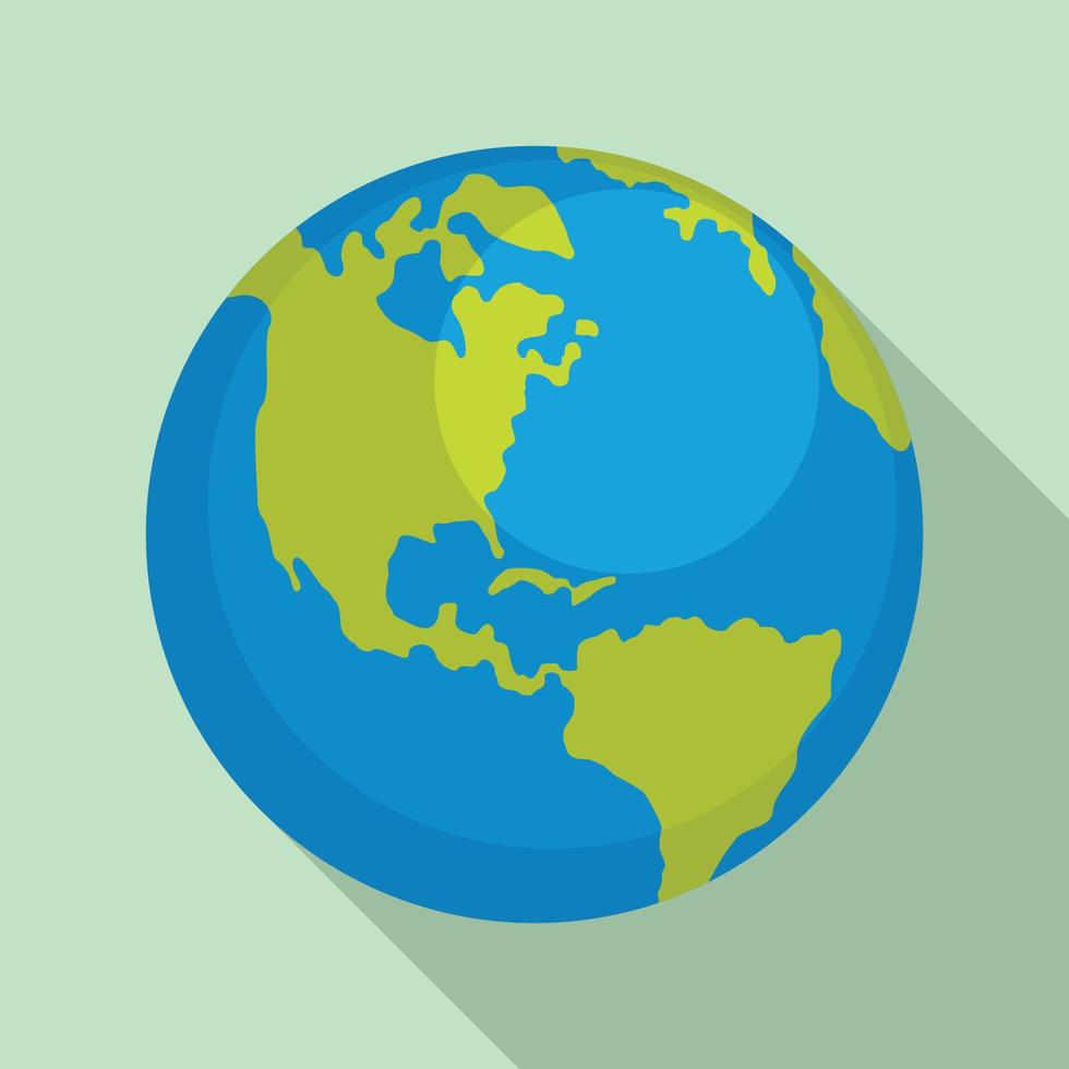 Earth planet icon, flat style vector