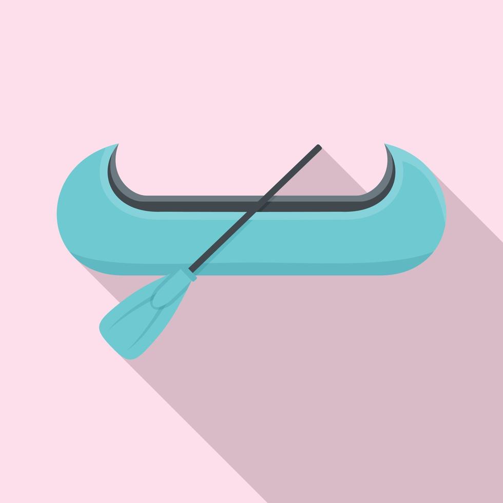 Venice gondola icon, flat style vector