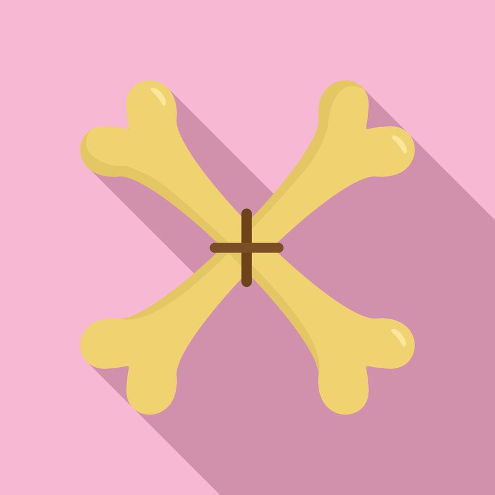 Crossed magic bones icon, flat style vector