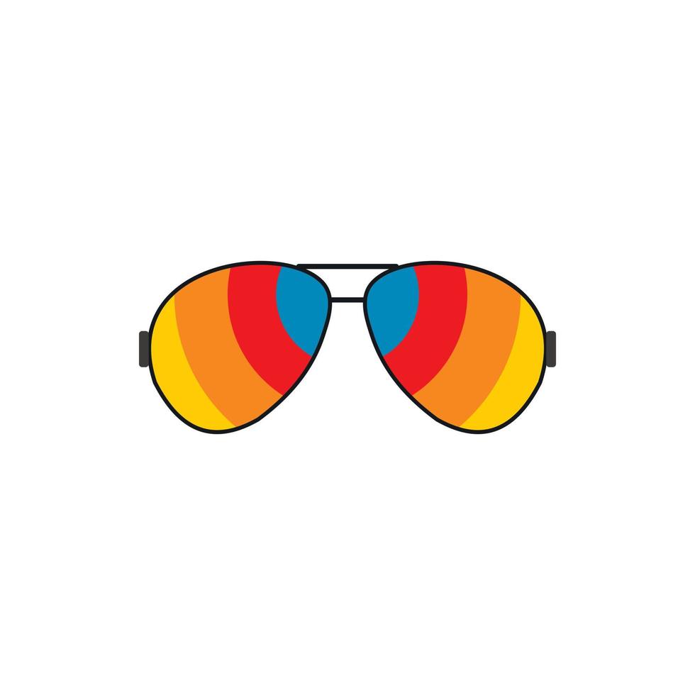 gafas con icono de lentes de arco iris, estilo plano vector