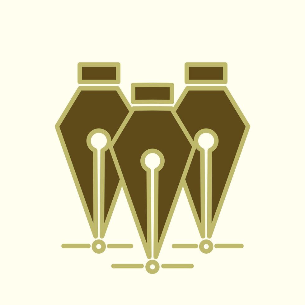 Logo pen icon design vector