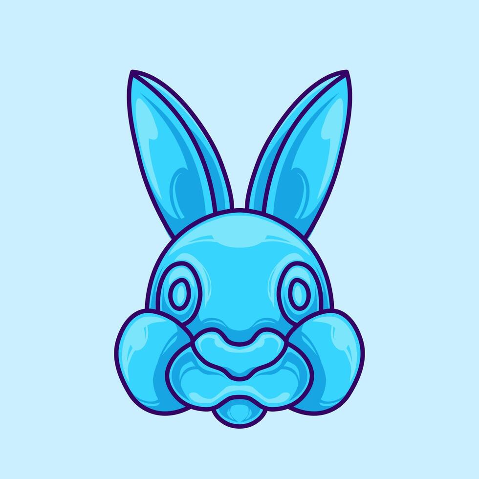 Rabbit head cute cartoon natural illustration icon vector