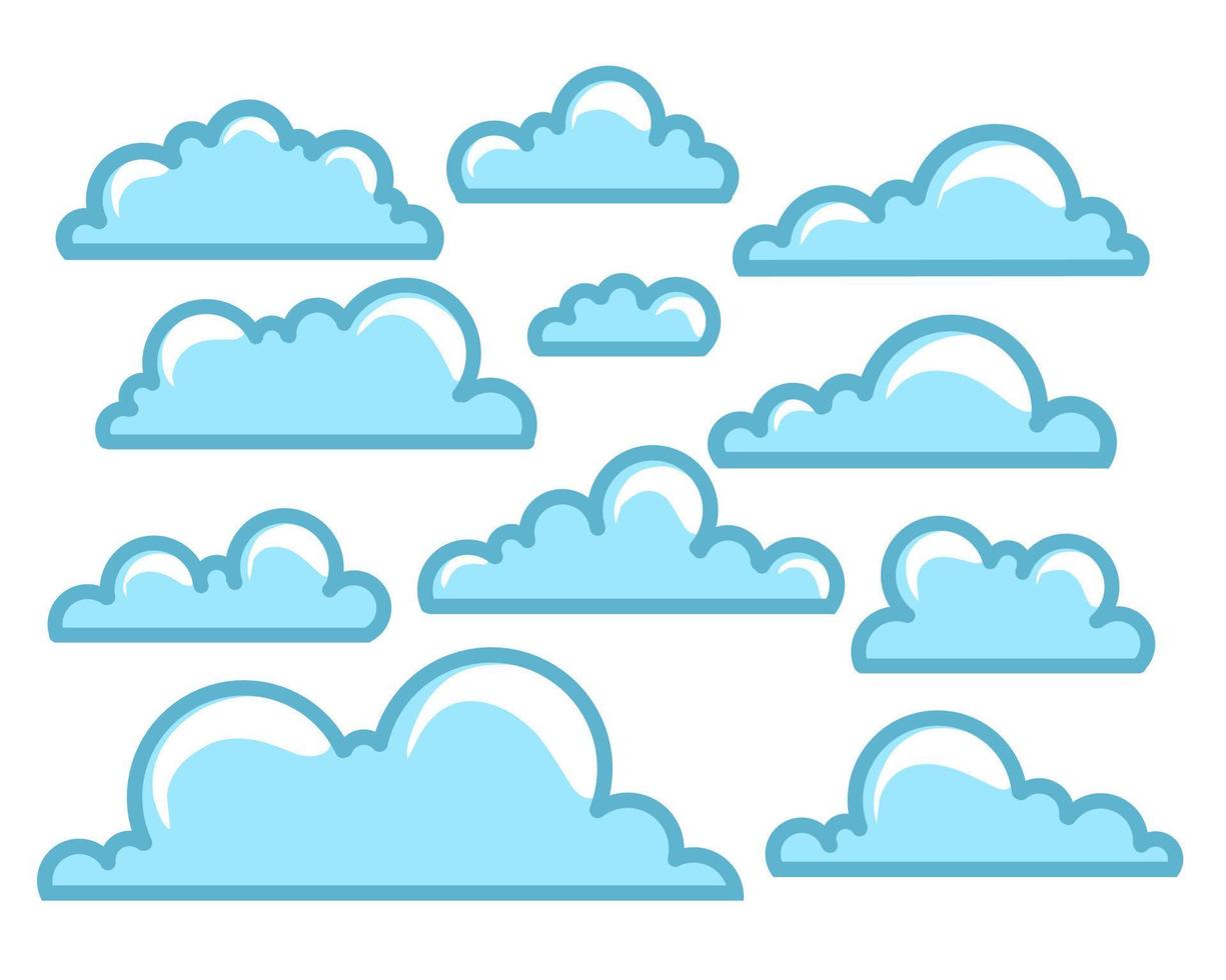 diseño lindo del vector de las nubes