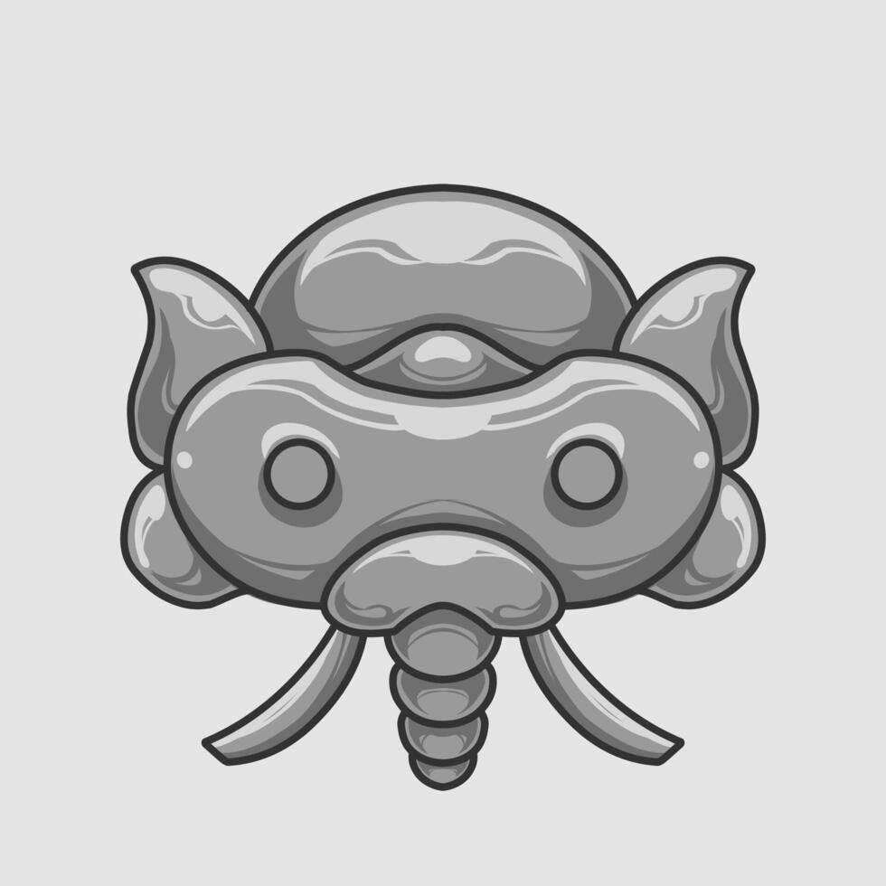 Elephant head cute cartoon natural illustration icon vector