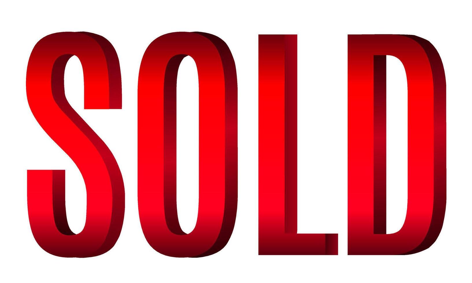 Text sold 3d icon for business vector
