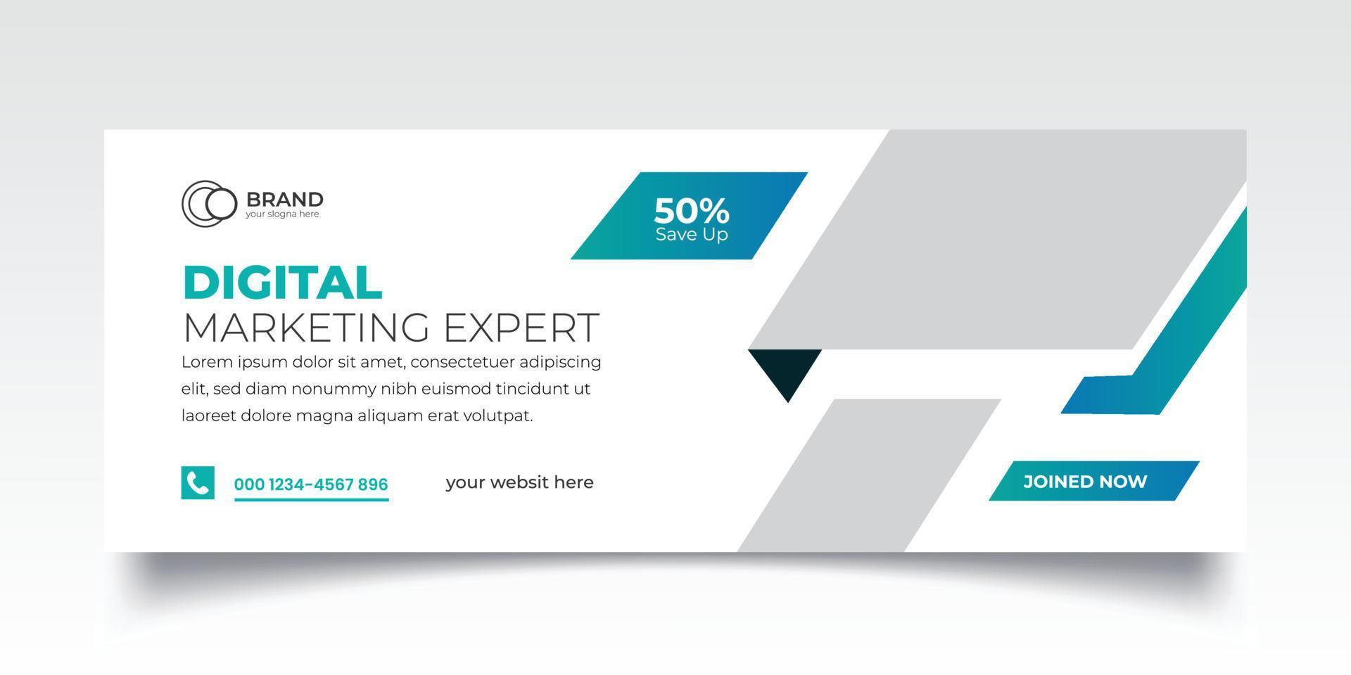 Digital Marketing Facebook Cover Design vector