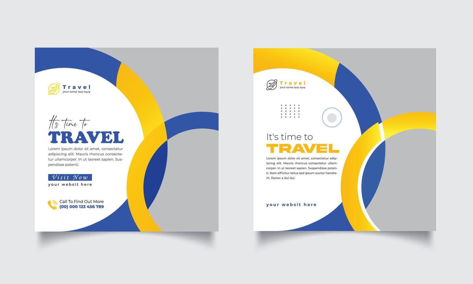 Travel Social Media Design Template vector