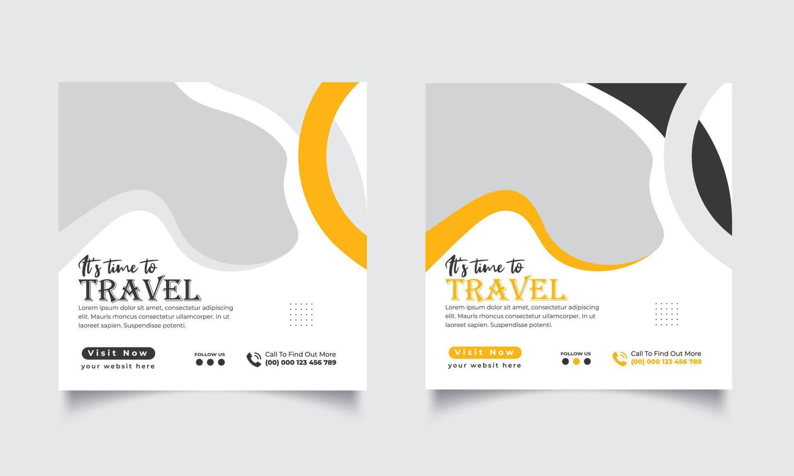 Travel Social Media Design Template vector