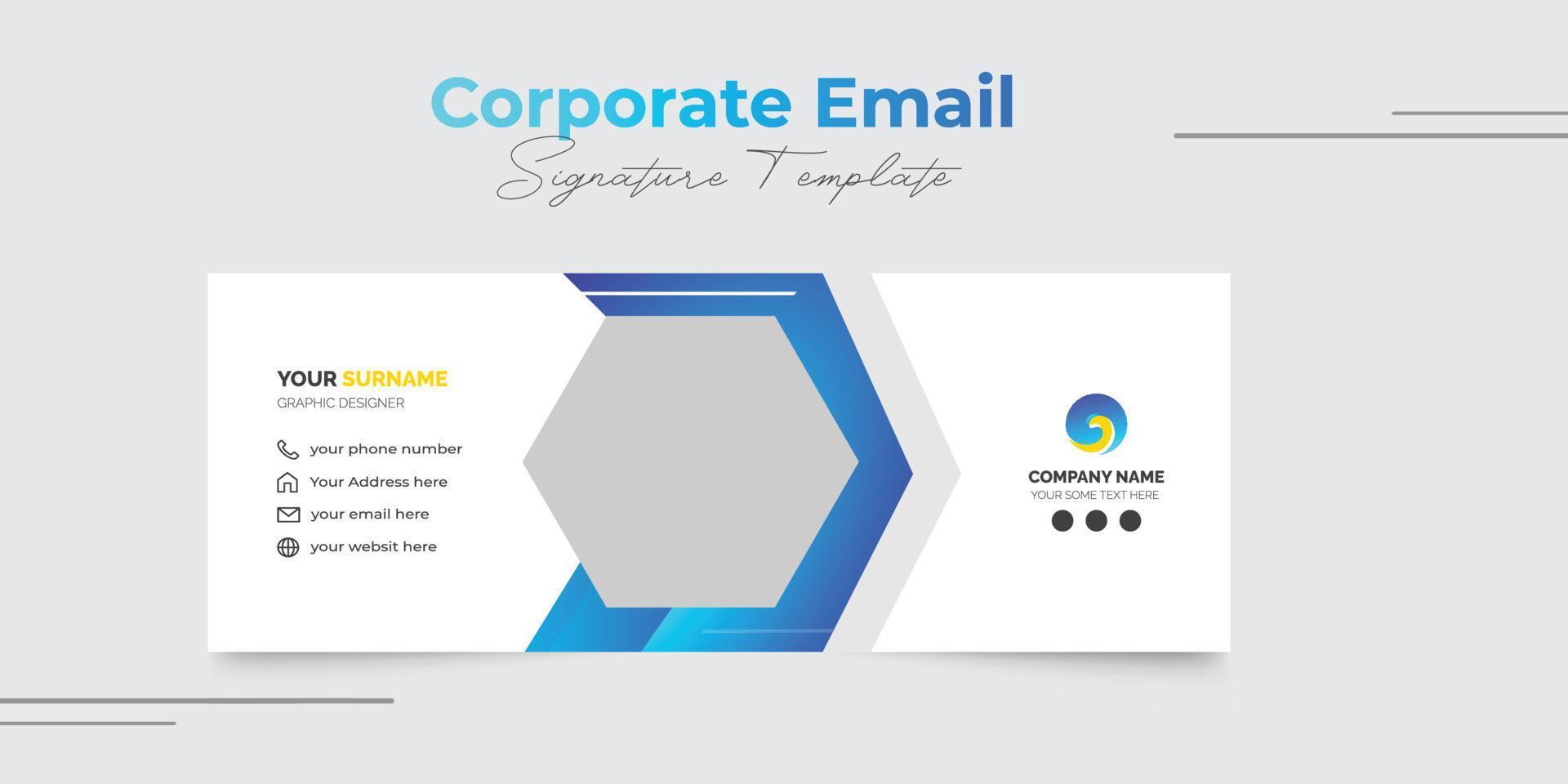 Corporate Modern Email Signature Design template vector