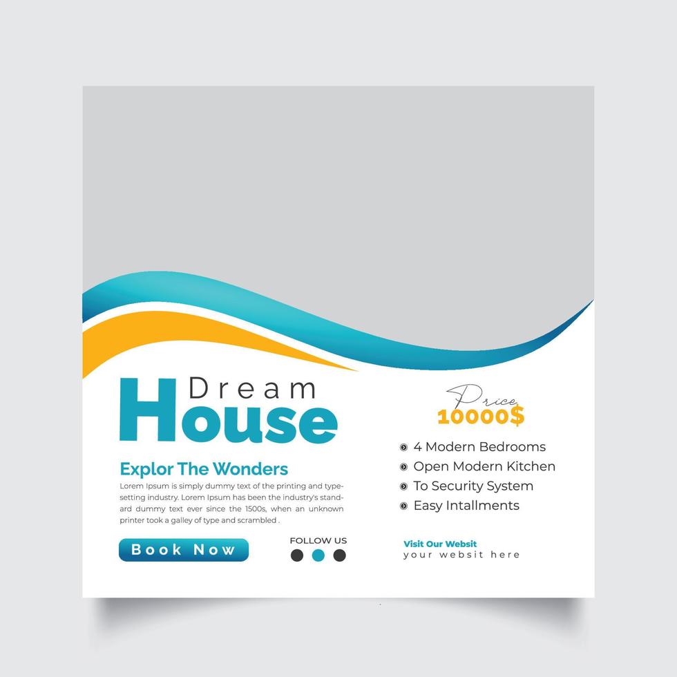 Real Estate Social Media Design Template vector