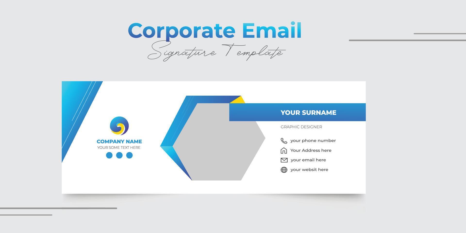 Corporate Modern Email Signature Design template vector