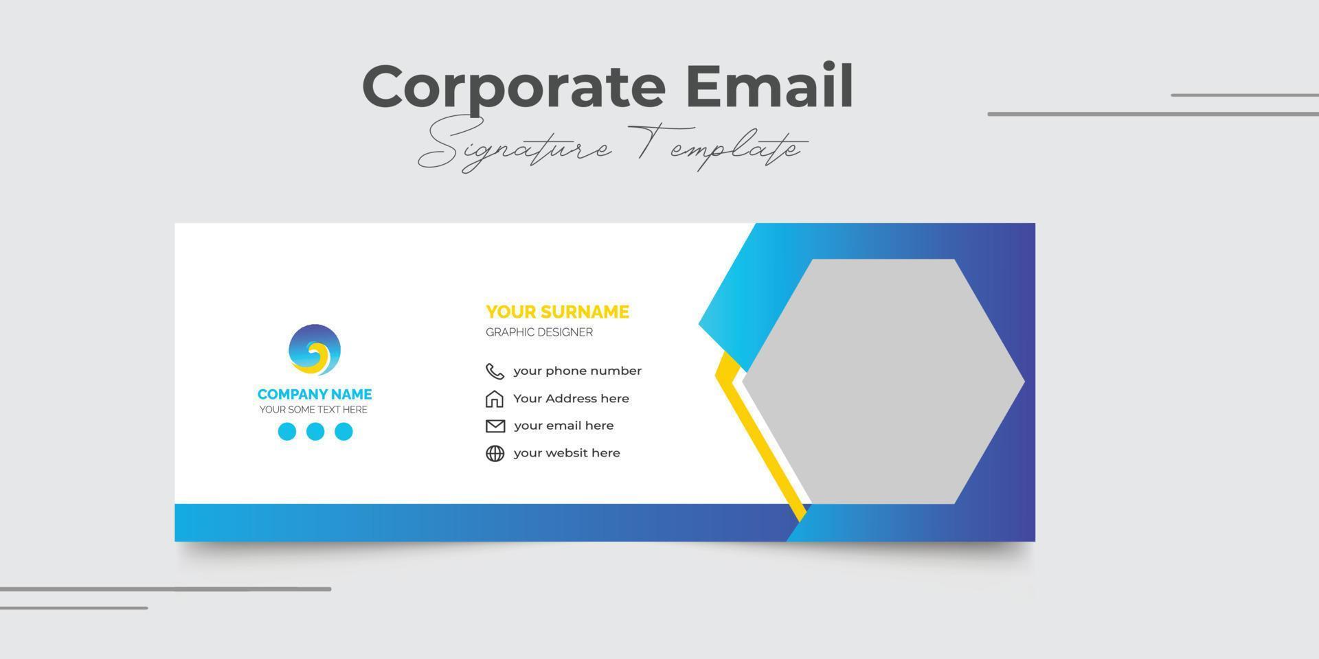 Corporate Modern Email Signature Design template vector