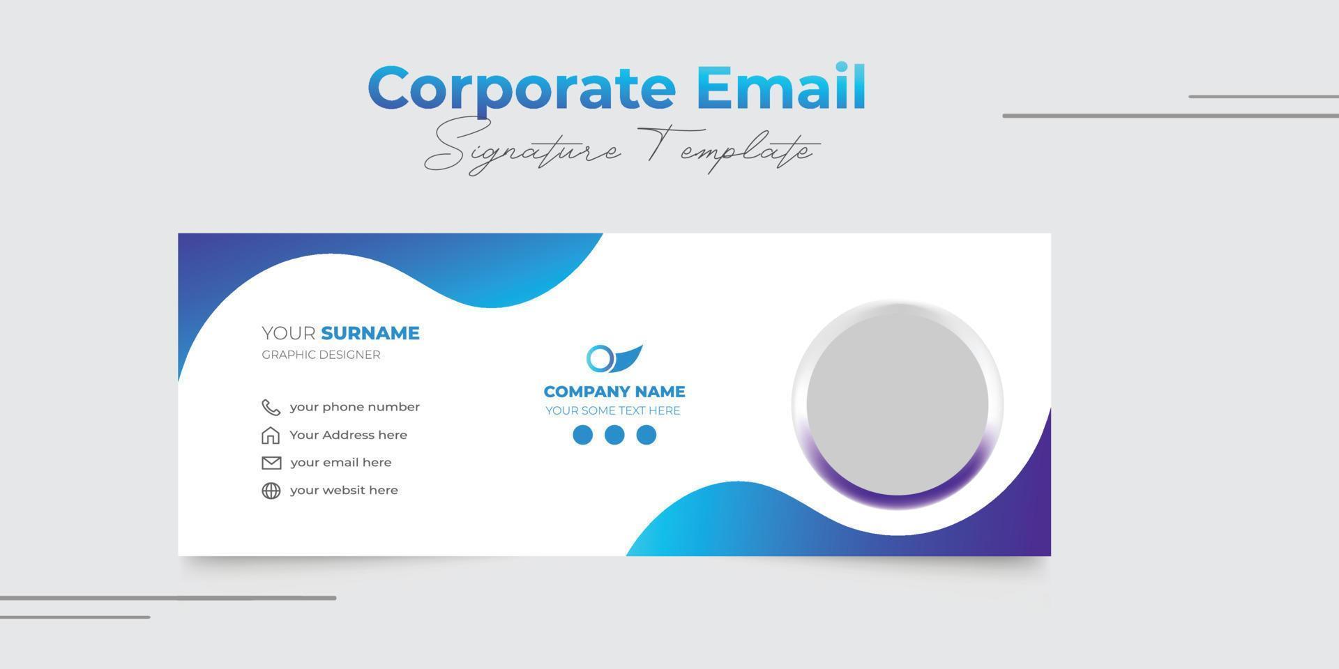 Corporate Modern Email Signature Design template vector