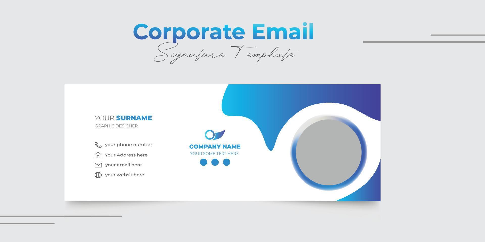 Corporate Modern Email Signature Design template vector