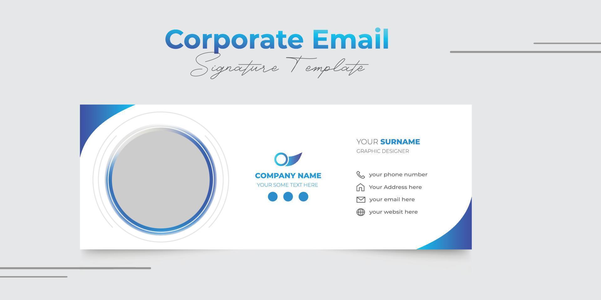 Corporate Modern Email Signature Design template vector