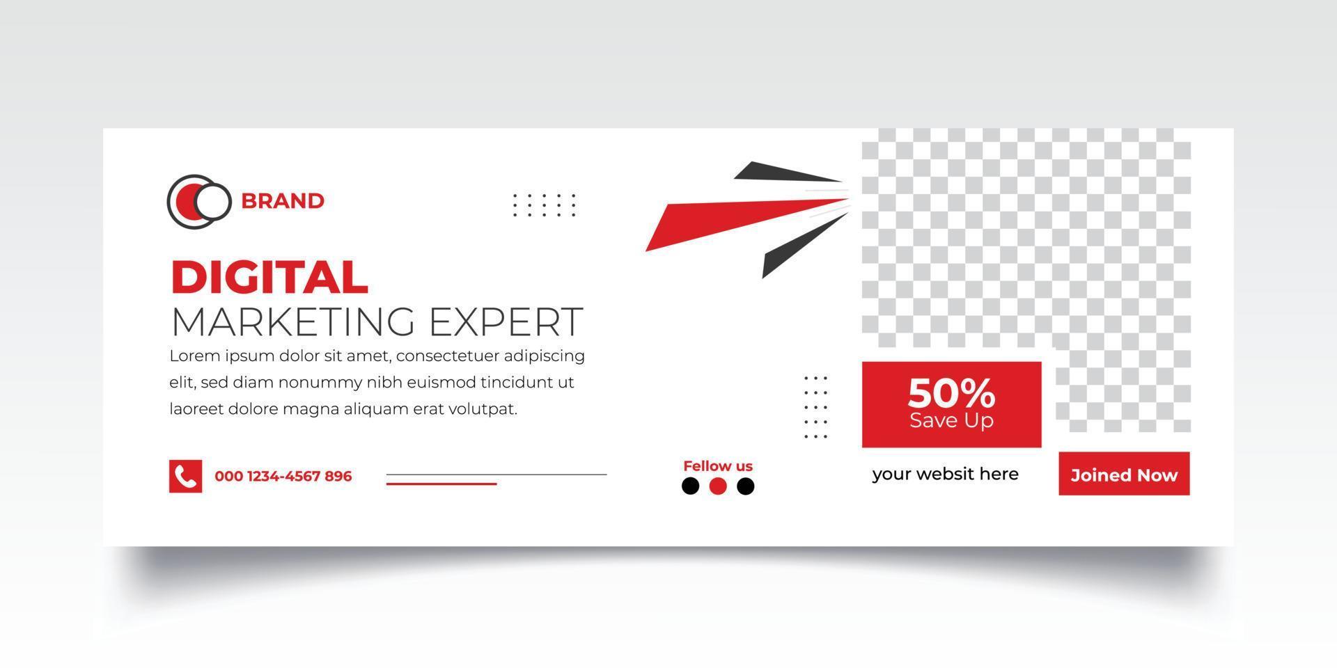 Digital Marketing Facebook Cover Desing vector