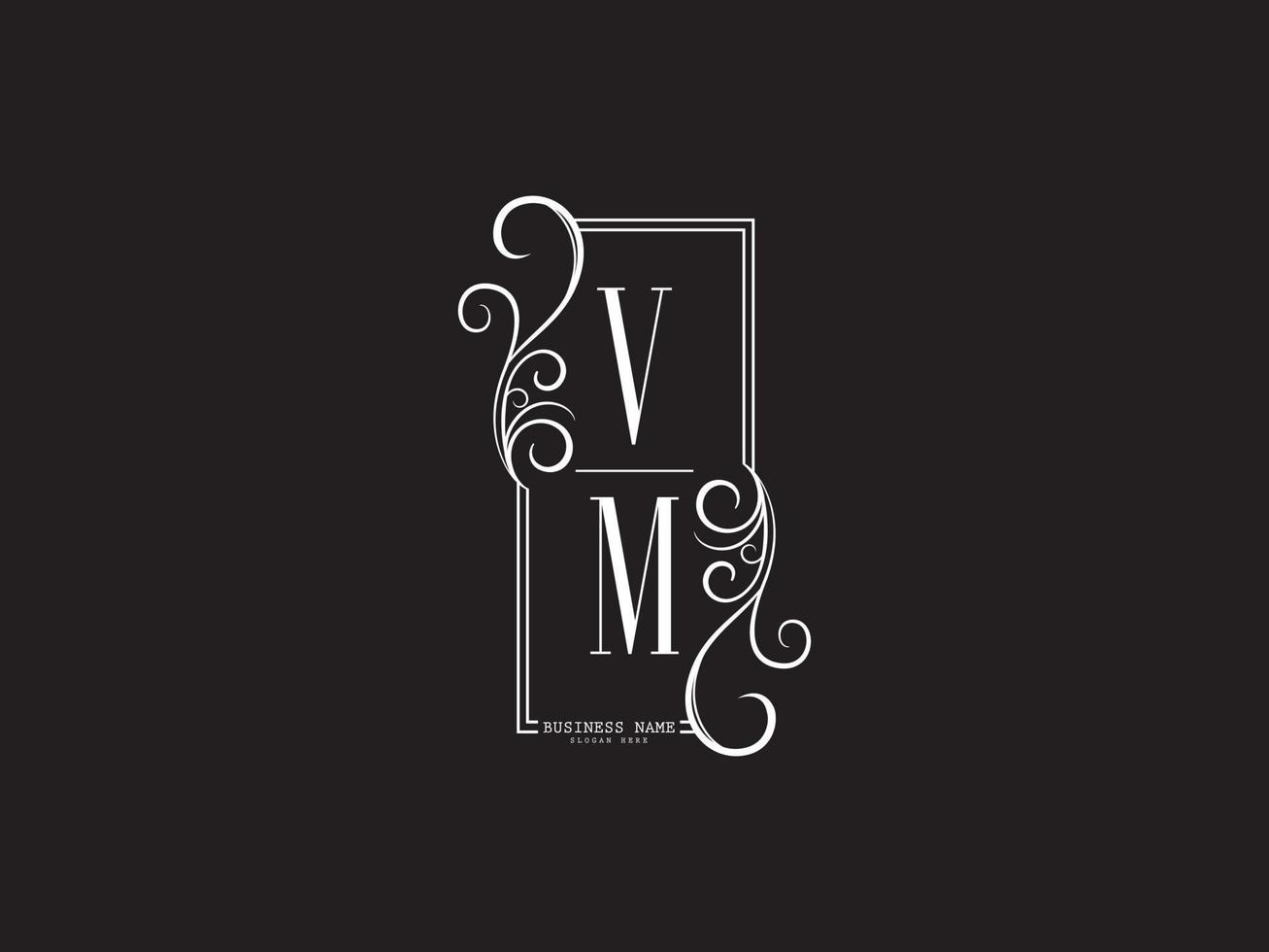 diseño de letra de logotipo de lujo mínimo vm vm vector