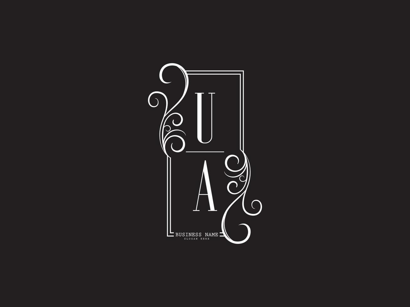 diseño de letra de logotipo de lujo mínimo ua ua vector