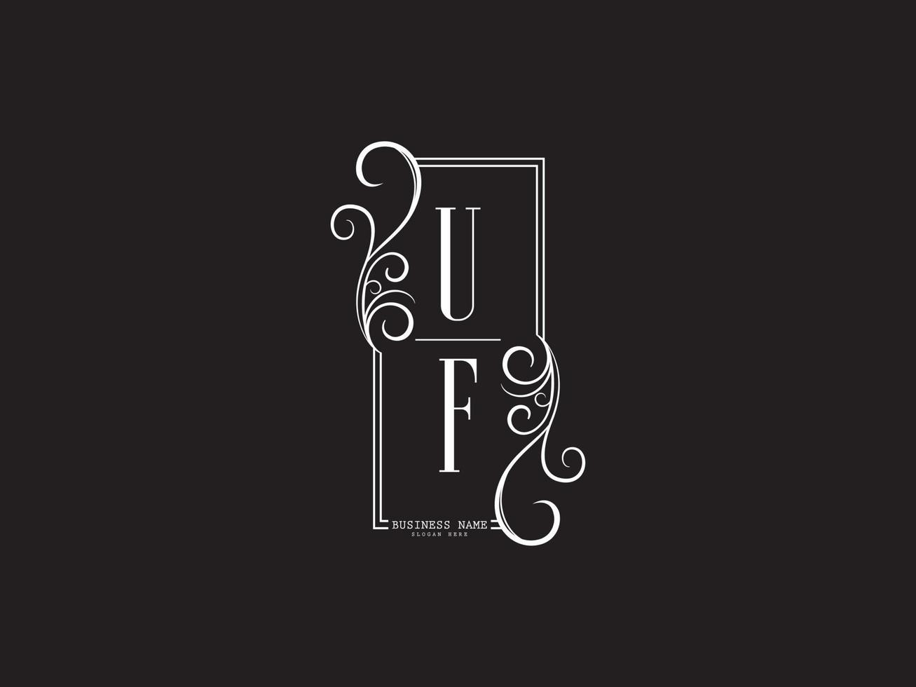 Minimal UF u f Luxury Logo Letter Design vector