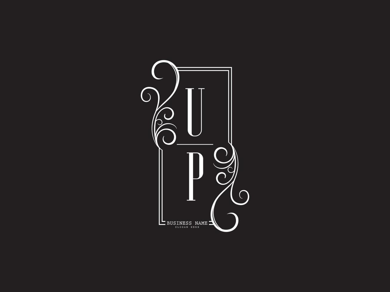 Minimal UP u p Luxury Logo Letter Design vector