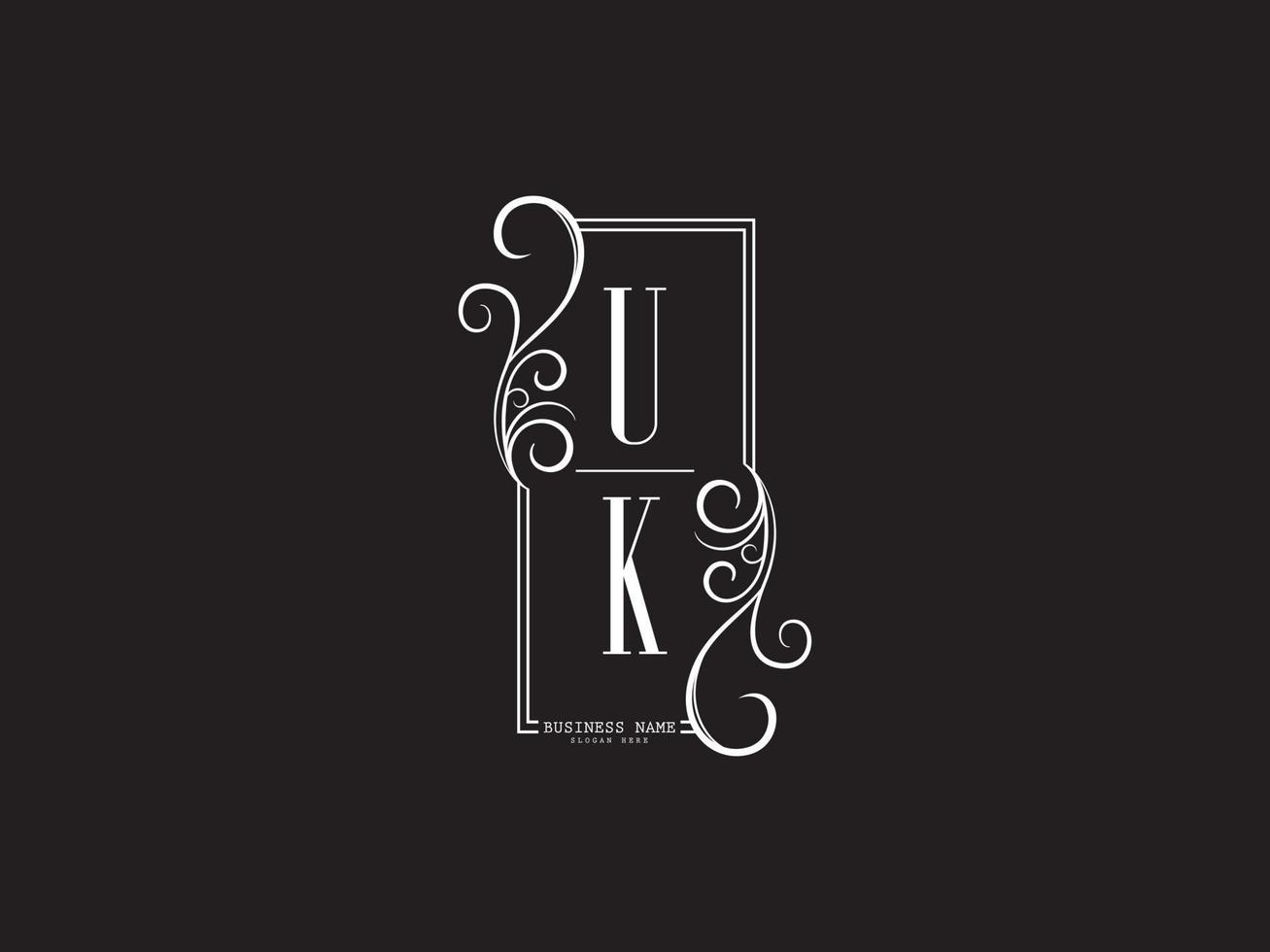 Minimal UK u k Luxury Logo Letter Design vector
