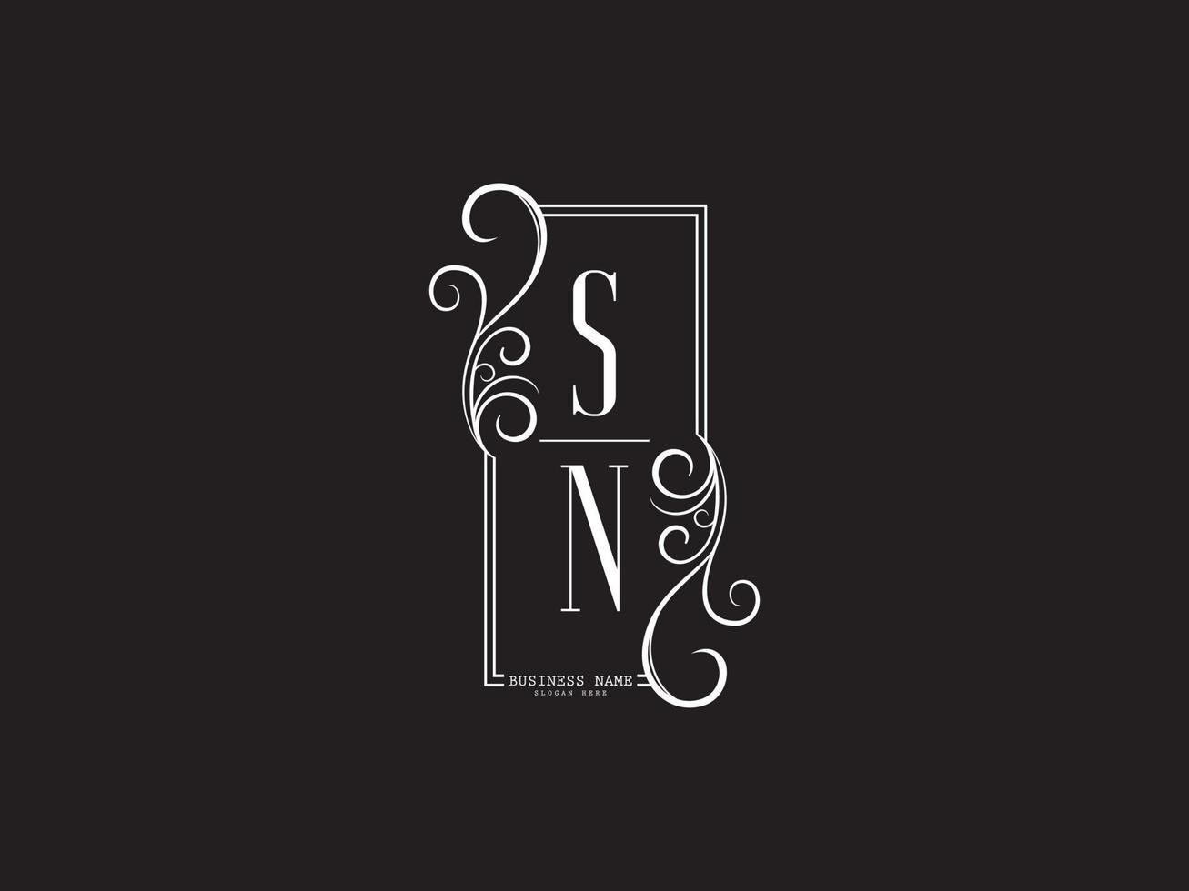 Unique SN Luxury Logo Letter Vector Icon