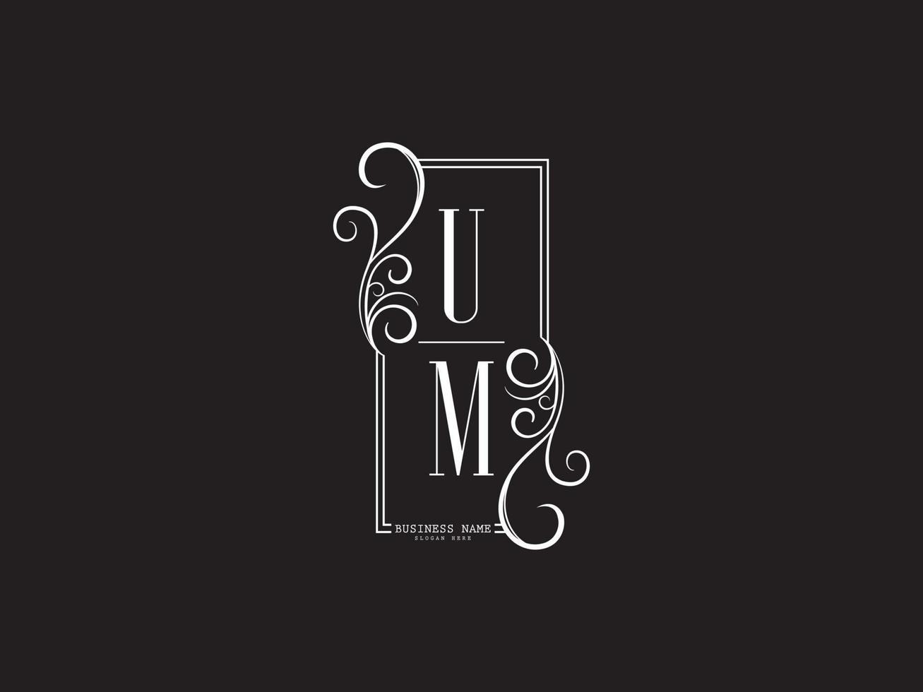 Minimal Um u m Luxury Logo Letter Design vector