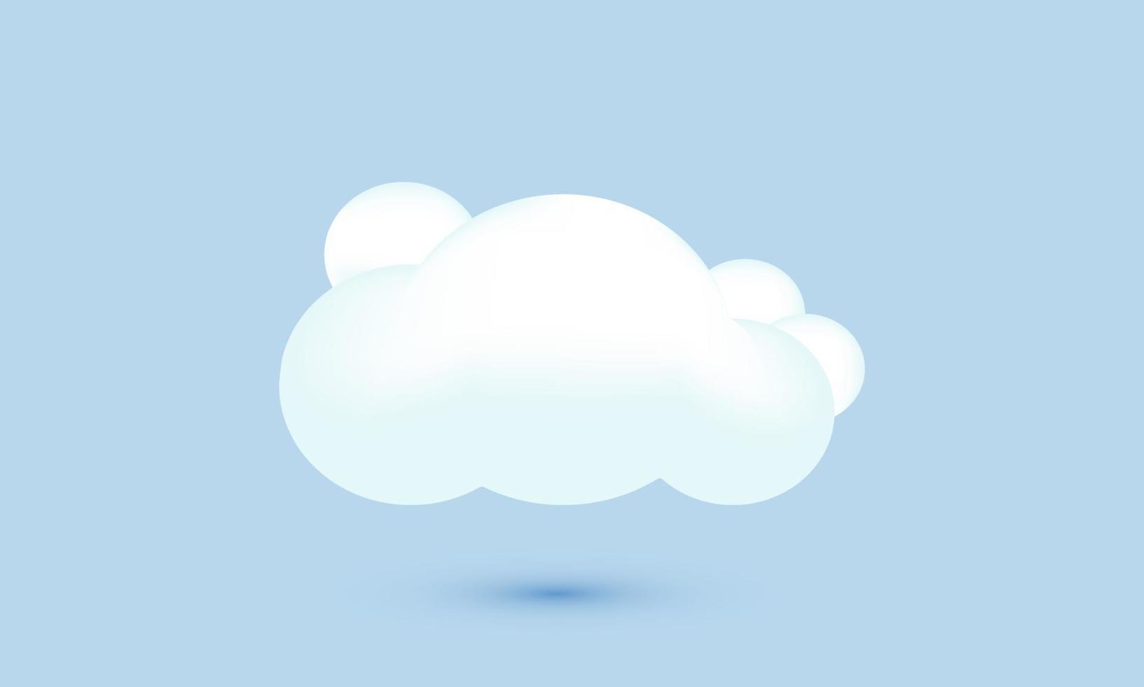 illustration creative icon vector 3d white cloud isolated on background