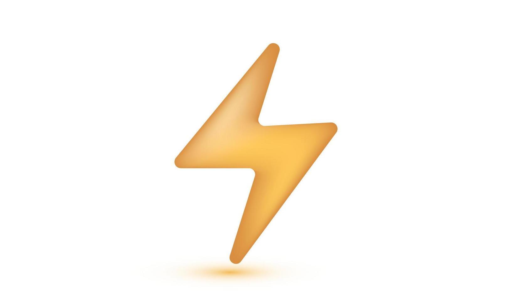 illustration creative icon vector 3d yellow thunder bolt lighting flash isolated on background