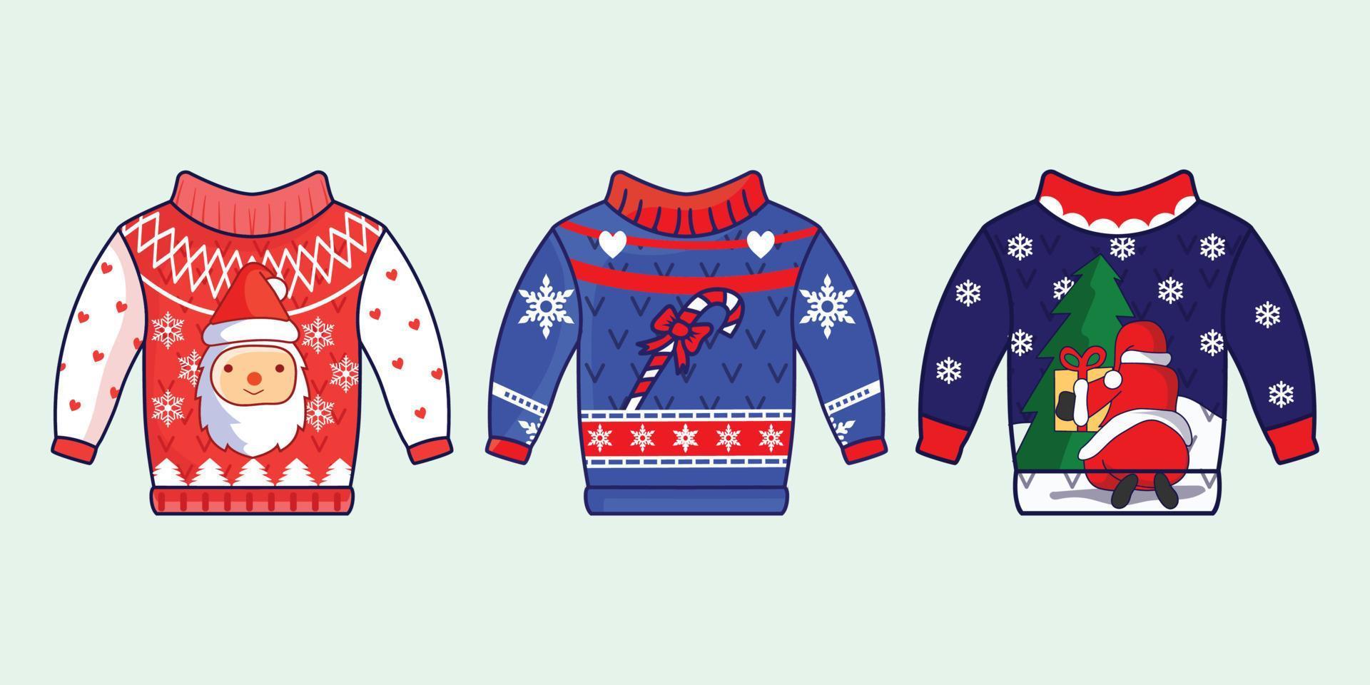 Christmas holiday ugly sweater decoration illustration vector