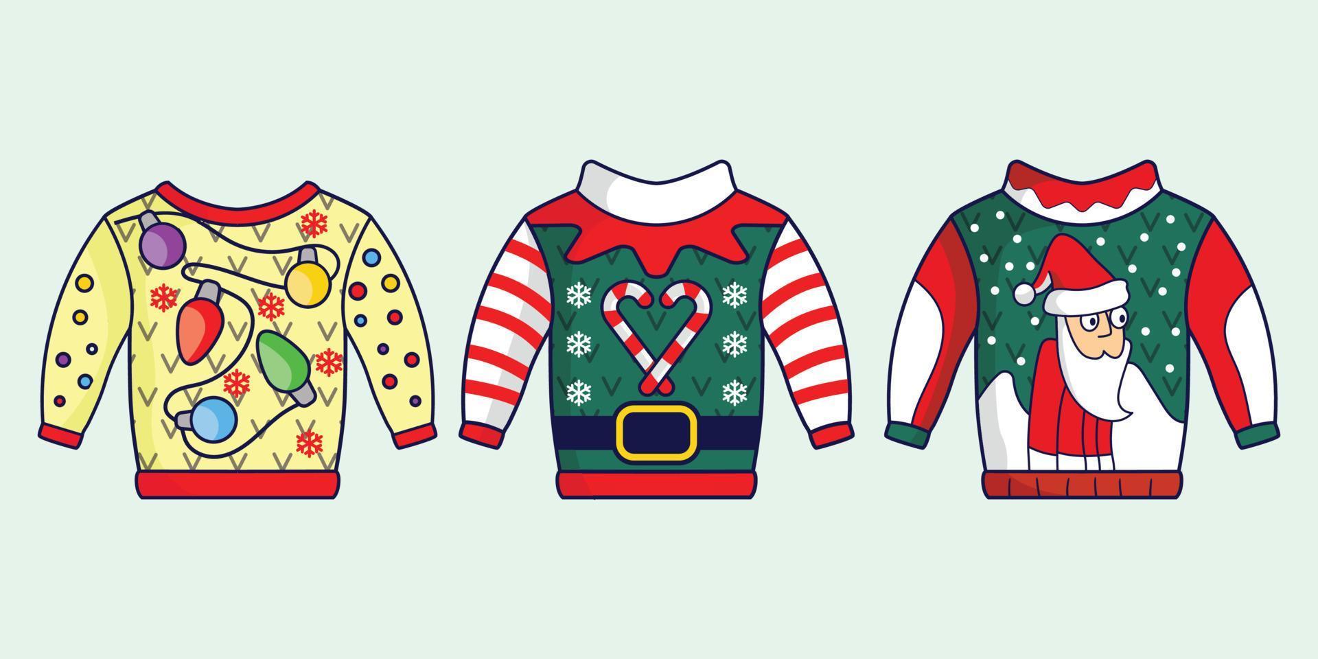 Christmas holiday ugly sweater decoration illustration vector