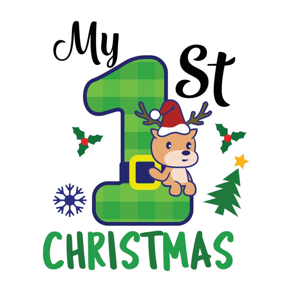 My first christmas ornament baby decoration vector