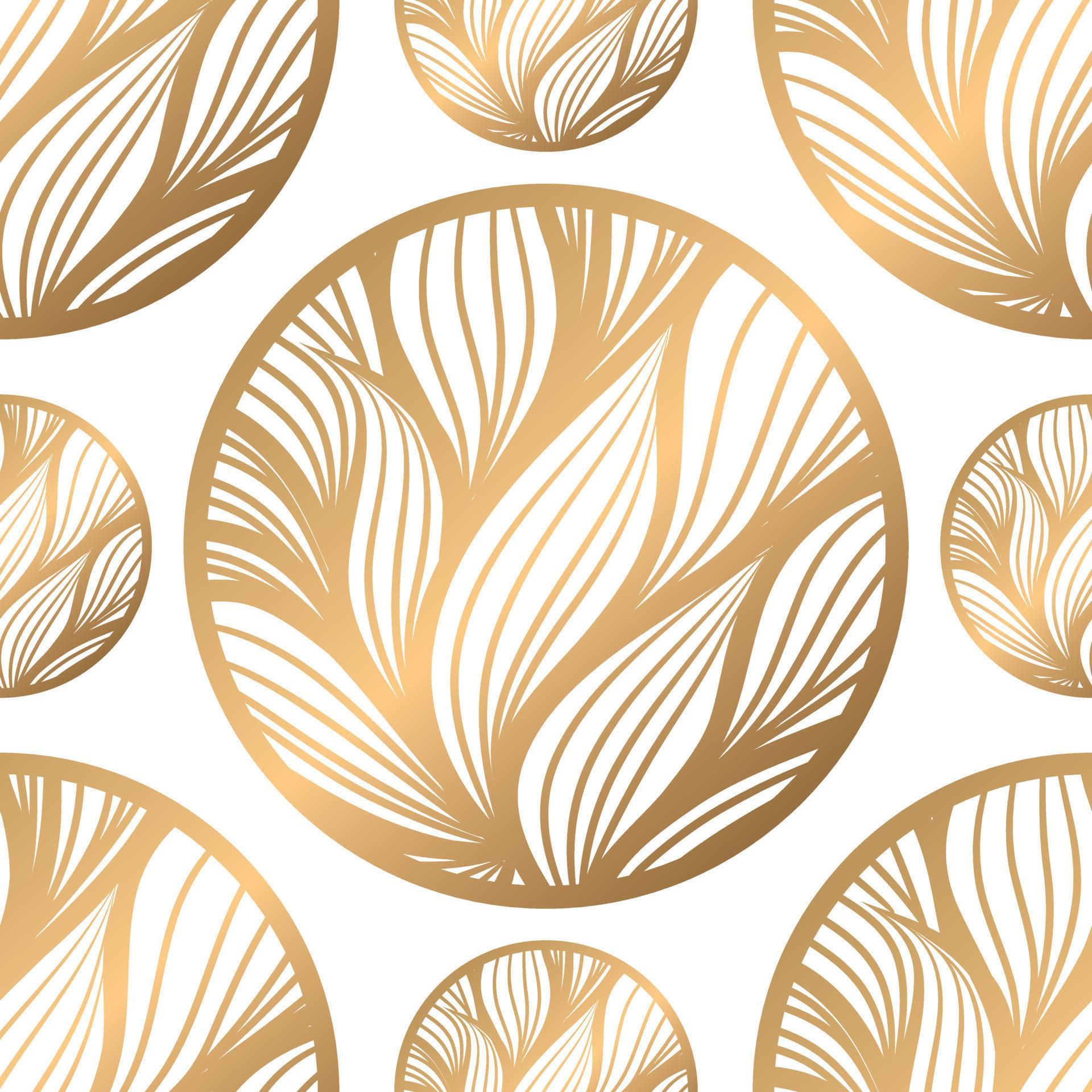 Vector elegant golden floral line drawing pattern 14455773 Vector Art