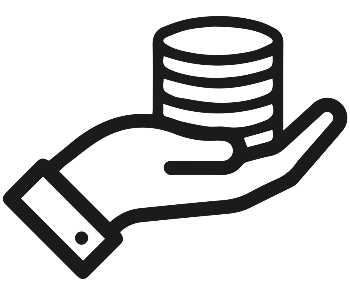 illustration of give coins icon png on Transparent Background