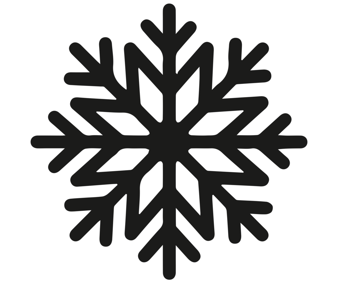 Trendy snowflake icon png on Transparent Background