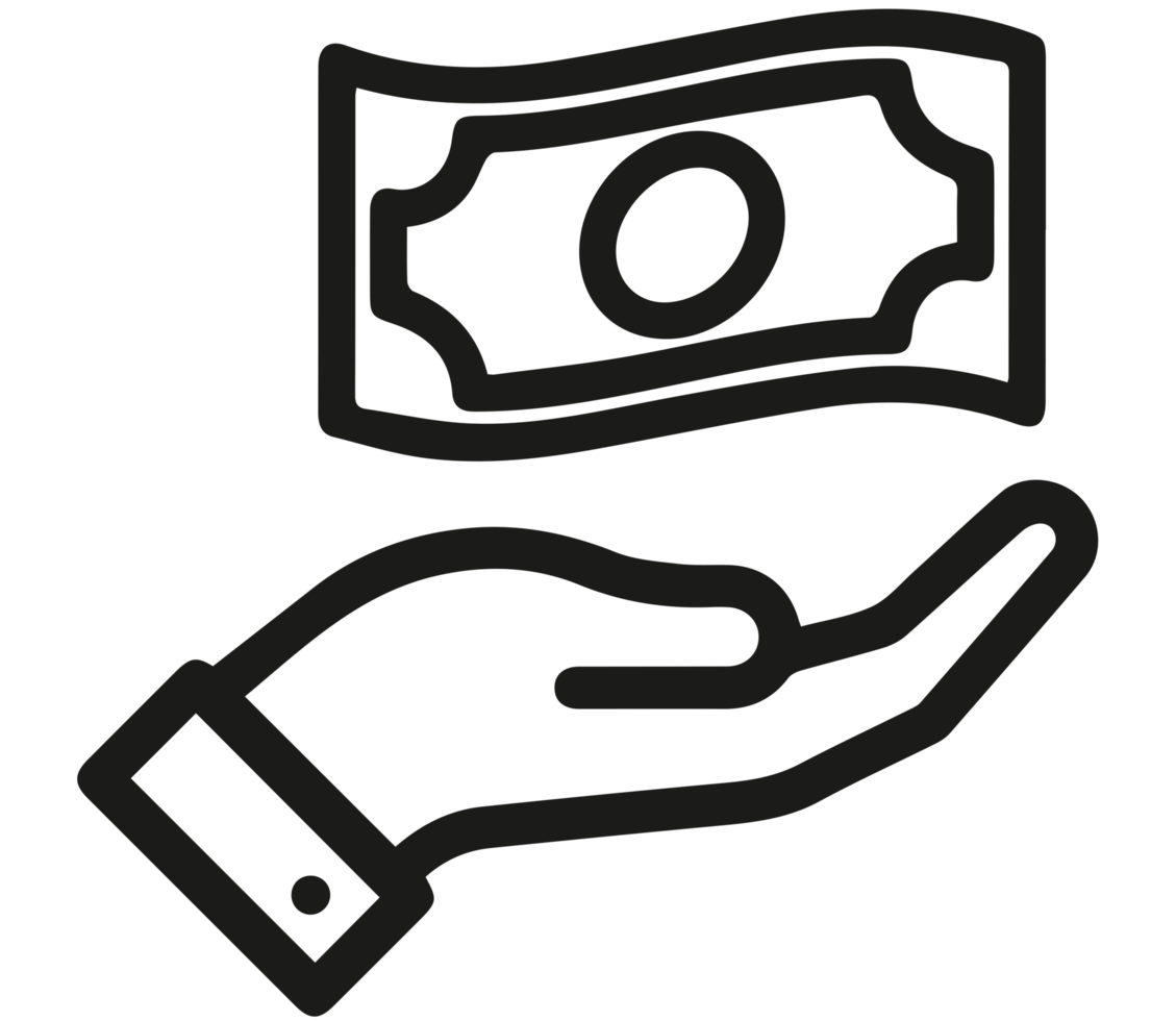 ilustración de dar dinero icono png sobre fondo transparente