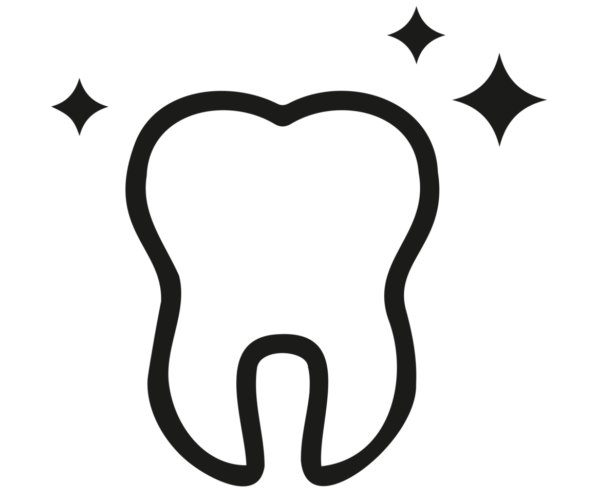 illustration de dents propres icône png sur fond transparent