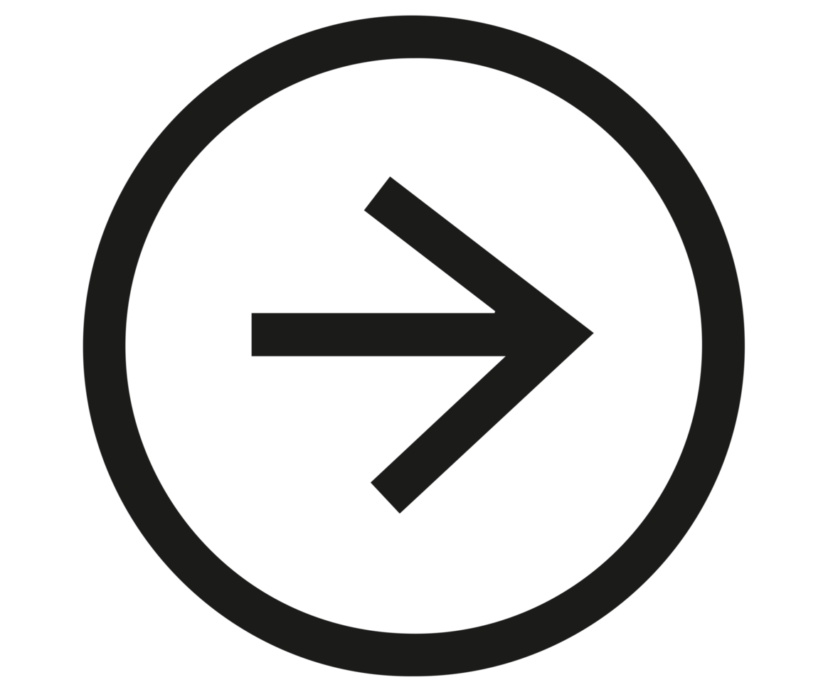 Right arrow icon isolated PNG on Transparent Background