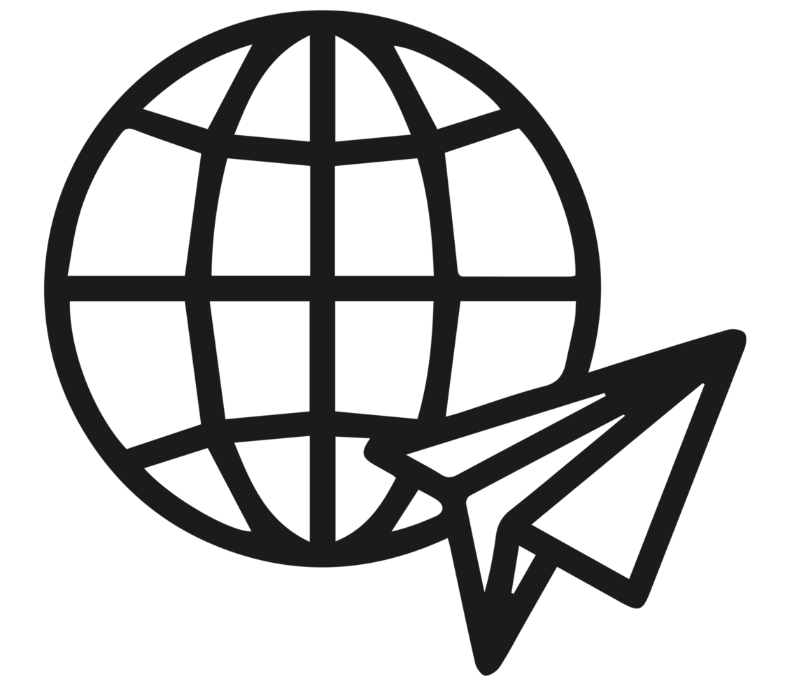 illustration de l'icône de l'avion du monde png sur fond transparent