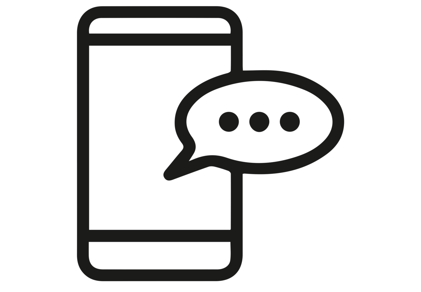 illustration of cell phone chat icon on transparent background png